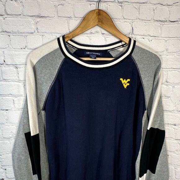 Cutter Buck WVU Mountaineers Sweater XXL Crewneck Raglan Pullover - Picture 3 of 8